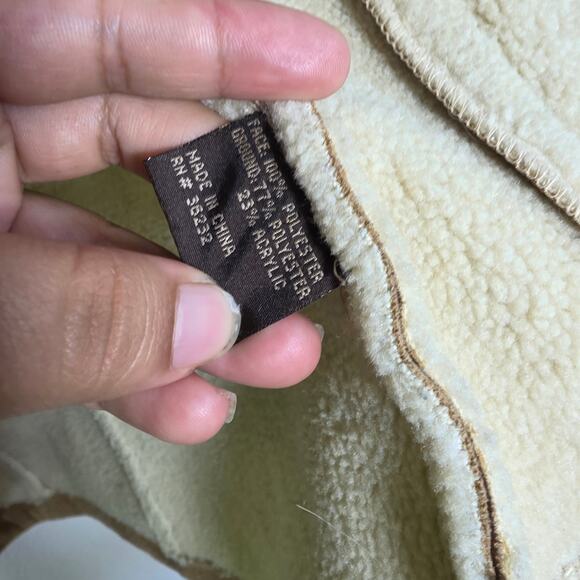 Giacca 5 Star Outerwear Faux Suede Sherpa Aviator Jacket Brown Size L - Picture 5 of 6